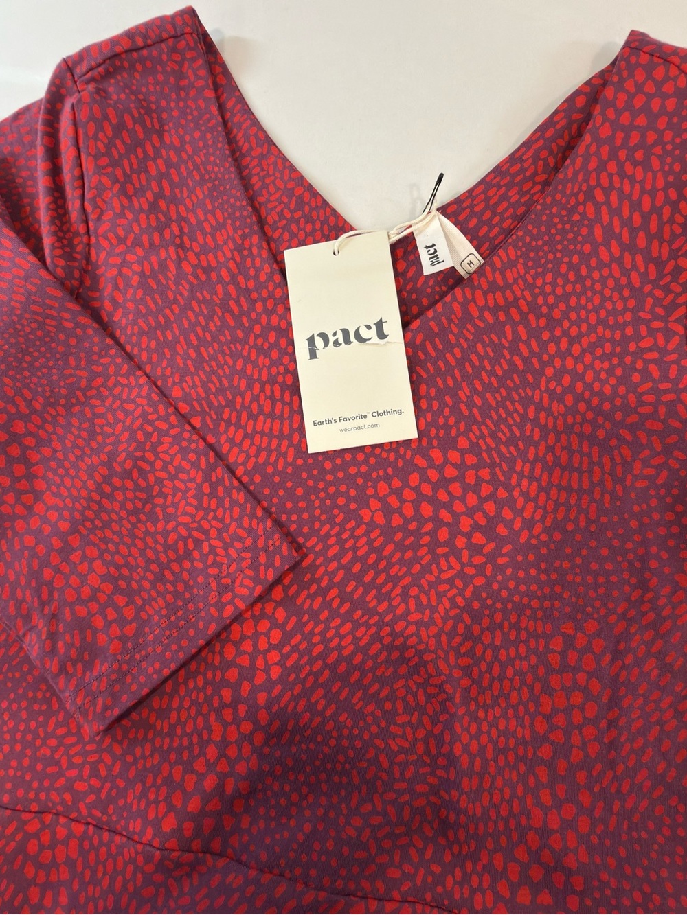 PACT Organic Cotton medium Stretch Dakota Fit & Flare Midi Dress 3/4 sleeve